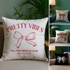 Korean Trendy Bow Pillow Case Plush Fabric Soft Double Sided Print Home Sofa High Quality Cushion Cover Throw