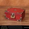Vintage Wooden Jewelry Storage Box with Lock - Ideal for Earrings, Necklaces, Gifts, and Photography Props.