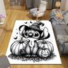 1Pc Halloween Stitch Pumpkins Printed Flannel Rug Soft Non Slip Carpet for Bedroom Living Room Office Floor Outdoor Home Decor Xmas Gift H1454