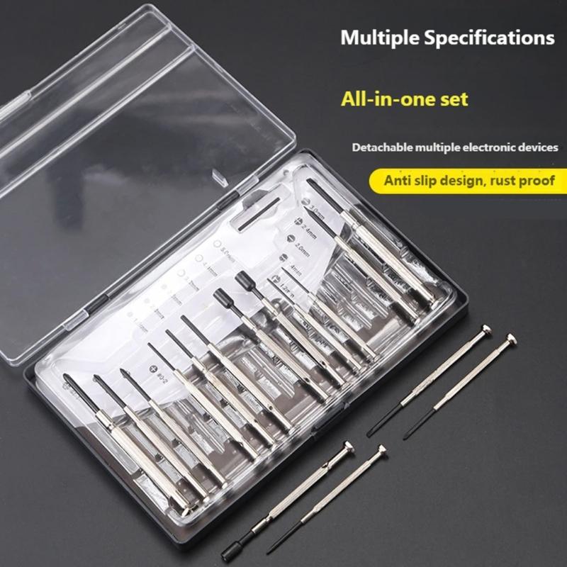 Steel Precise Screwdriver Set For Watch Repair And Electronics Maintenance Slip Resistant Design With Storage Case