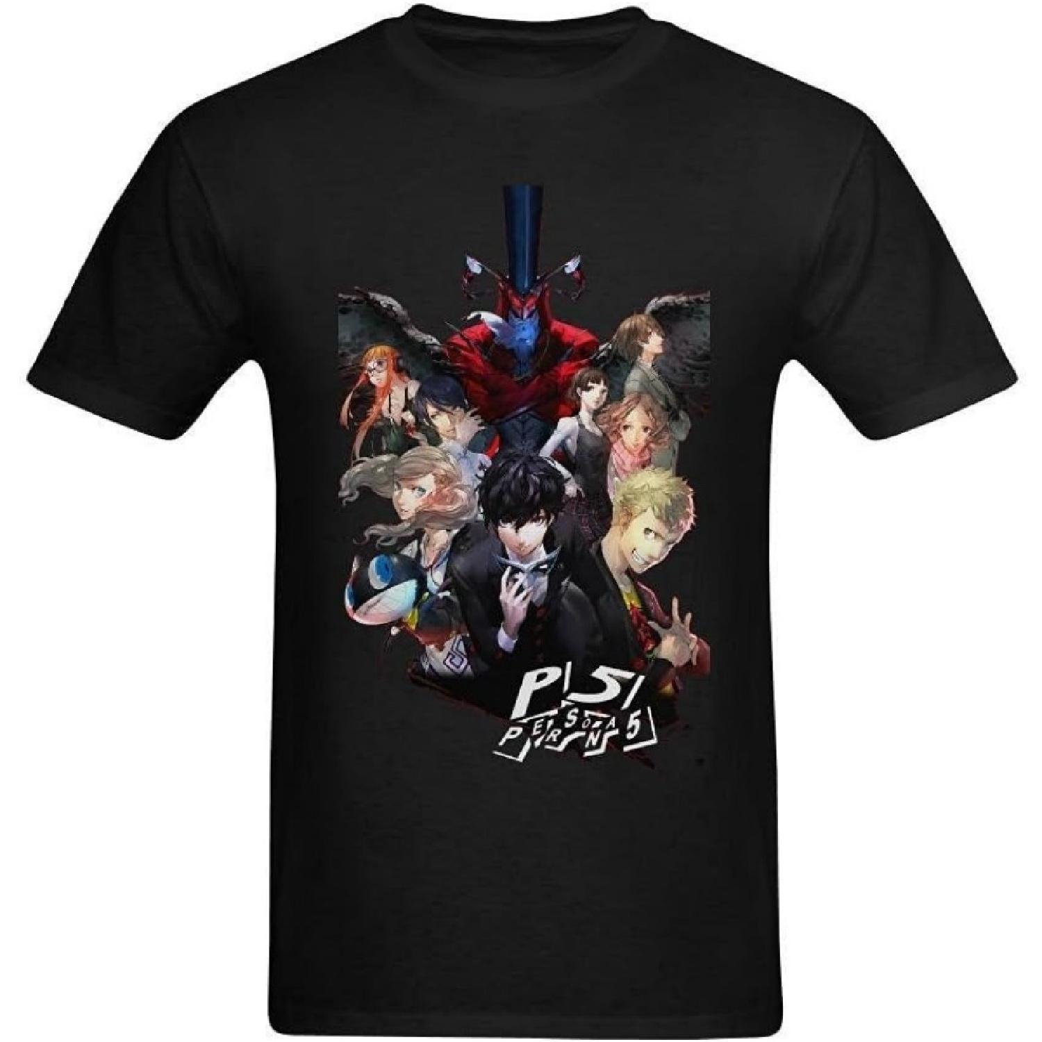 Мужская футболка XouAEN с персонажами Persona 5, размер Medium, Medium, черный, Medium S