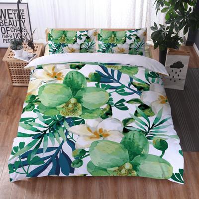 Juego de funda nórdica floral para cama matrimonial/queen/twin/king, suave, de microfibra, con hojas verdes, para niñas, niños, adolescentes y niños.