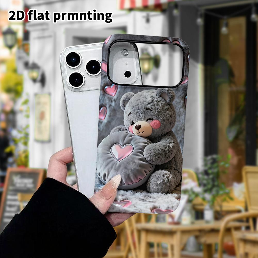 Phone Case: 2D Flat Design Suitable for iPhone 18, 17, 16, 15, 14, 13 Pro Film Protective Case, Couple Style, Hugging Little Bear, Christmas and Hallo