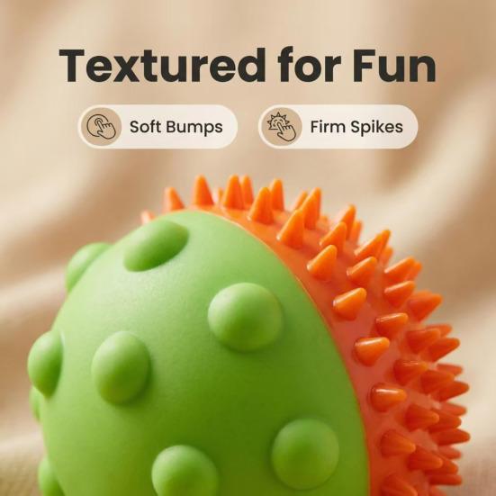 Treat-Dispensing Puzzle Ball for Medium Large Dogs TPR Chew Toy with Protruding Dot Tooth Cleaning Texture Food Leakage Pet Toy for Slow Feeding