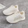 Spring, Summer, Autumn and Winter Women's Low-top Round-toe Lace-up White Shoes