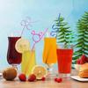 10pcsDisposable Shaped Straws for Festivals and Parties, Colorful Food-Grade Curved Straws, Transparent Irregular Artistic Plast
