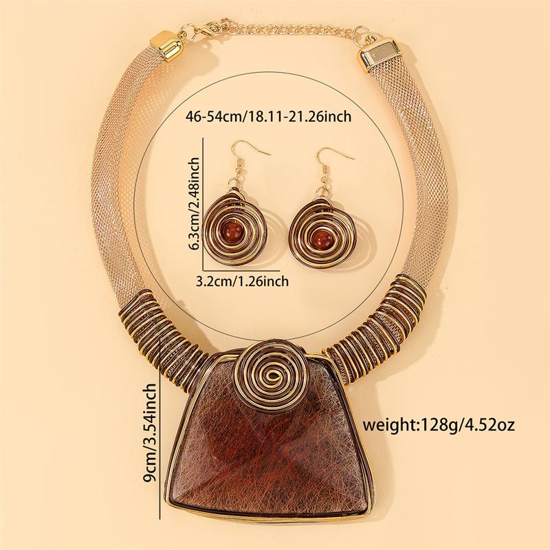 1set Crystal Necklace Earrings Set For Women Vintage Style Colorful Rhinestone Jewelry Set Inlaid Pendant With Lantern Chain