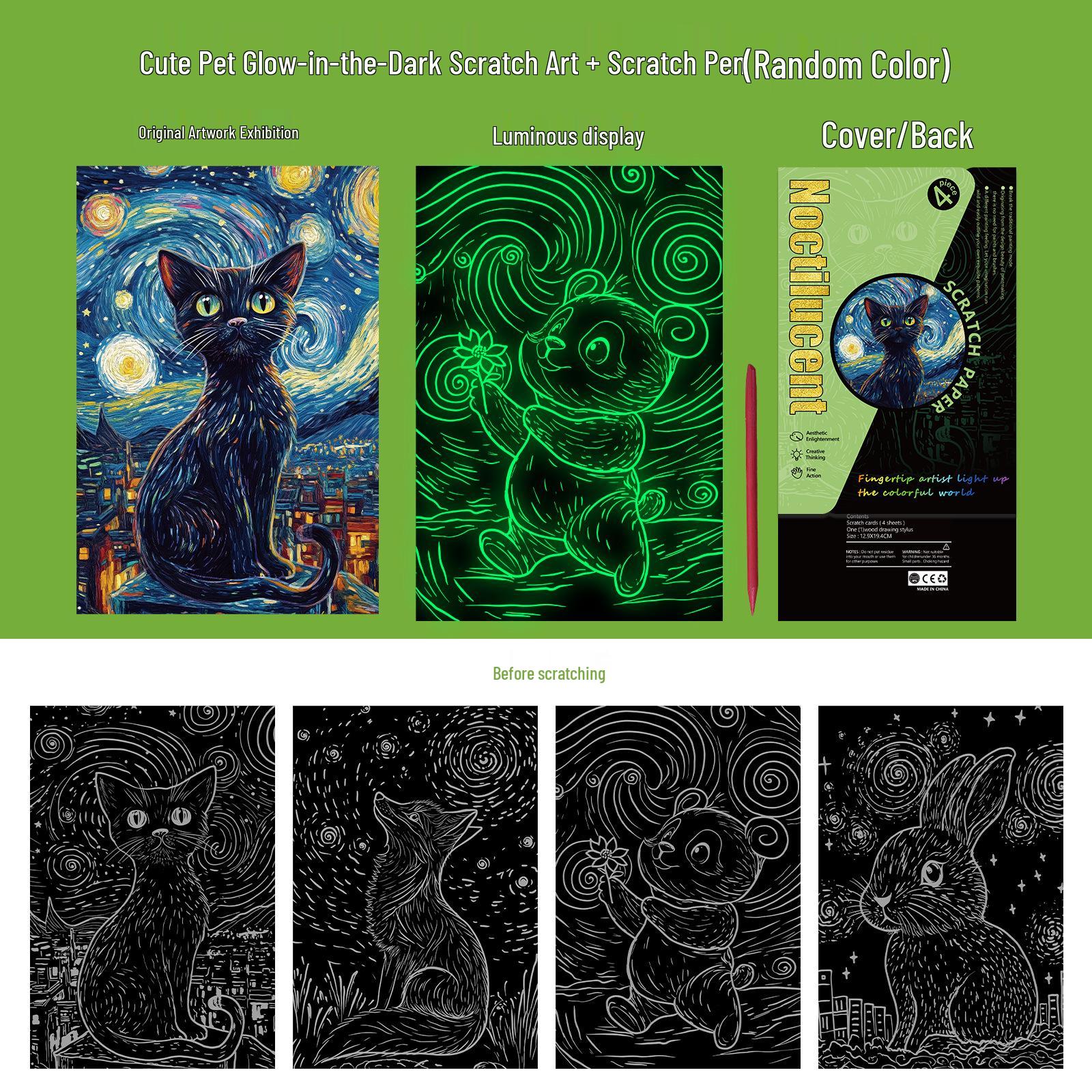 

Cyberpunk Luminous Scratch Art Book for Kids – Inspire Creativity and Fun 20.9*14.8 cm