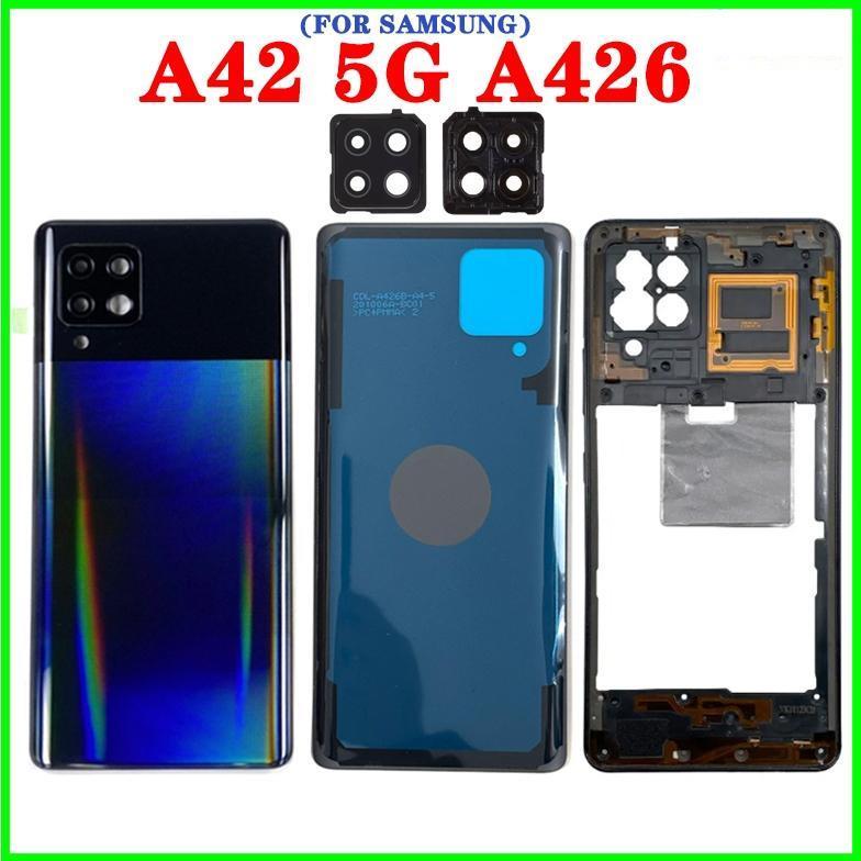 Back Housing Back Battery Cover LCD Front Middle Frame For Samsung Galaxy A42 5G A426 A426B Rear Door Housing Camera Lens