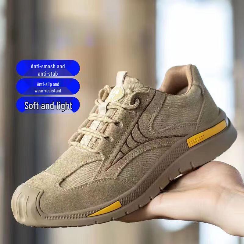 HUIZUMEI Men s Anti-Smash Puncture-Proof Safety Shoes 35