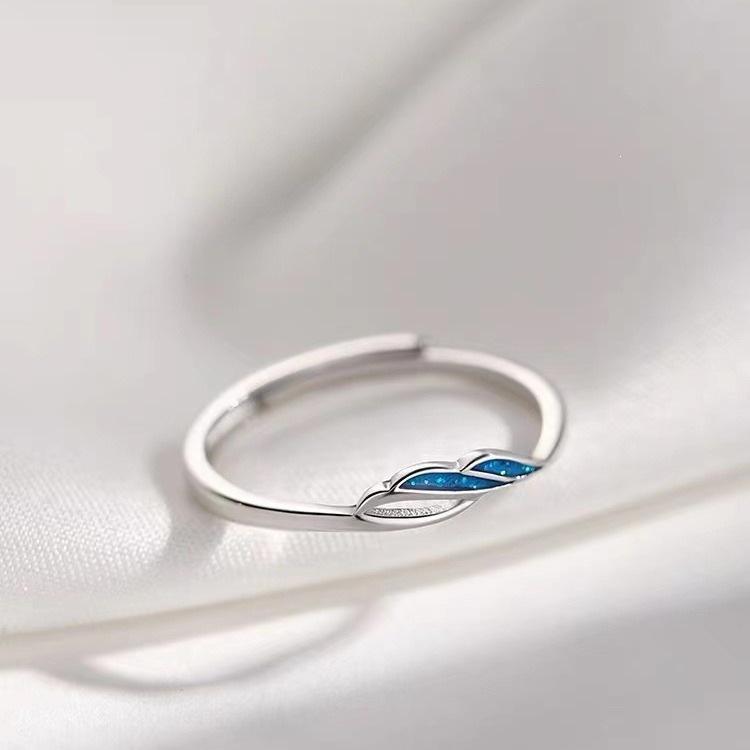 Women's High-End 925 Sterling Silver Blue Ocean Open Ring
