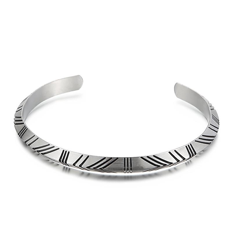 

Ретро-минималистский треугольный браслет с узором в виде сетки и хребта