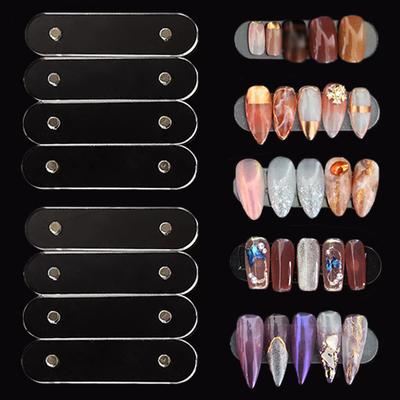 10 Stück Magnetstreifen für Nageldisplay-Regal, Acryl-Halter für künstliche Nägel, Nagelgelpolitur, Display-Palette, Maniküre-Werkzeug