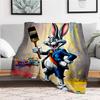 "Looney Tunes Bugs Bunny Art Print - Colorful Canvas Poster"Blanket Flannel Throw Blanket for Sofa, Bed, Travel, Camping, Office