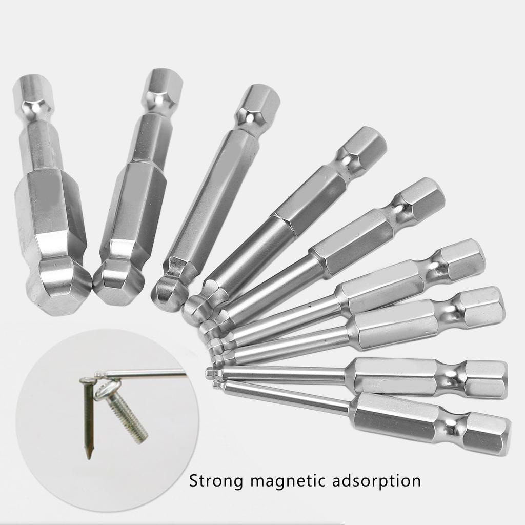 9pcs Hex Screwdriver Bit Set Rustproof Steel Magnetic Hd Hex Bits 1/4 Inch Hex Shank