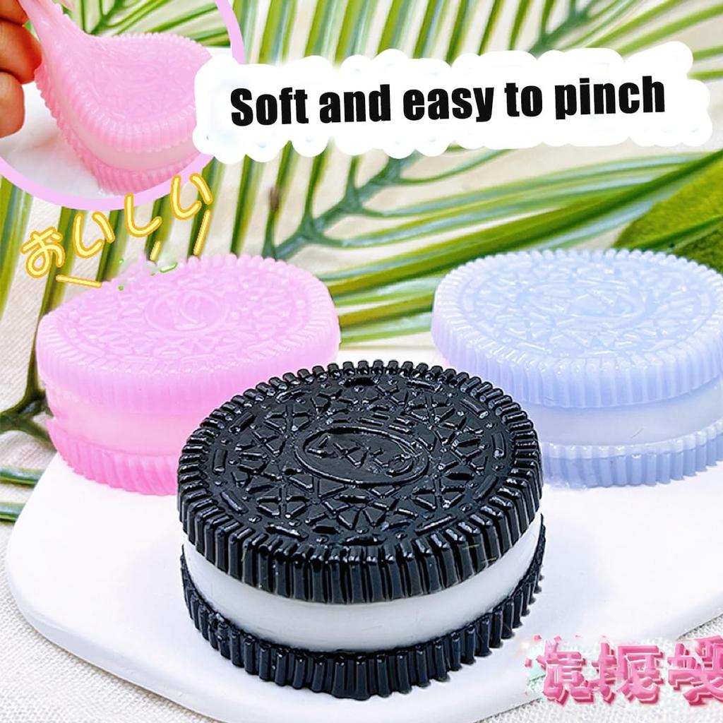 Pink Cookie Taba Squishy Stress Relief Biscuit Stress Relief Sandwich Simulation Ultra Soft Decompression Ventilation Toy Squishy, Toy, Toy, Toy,