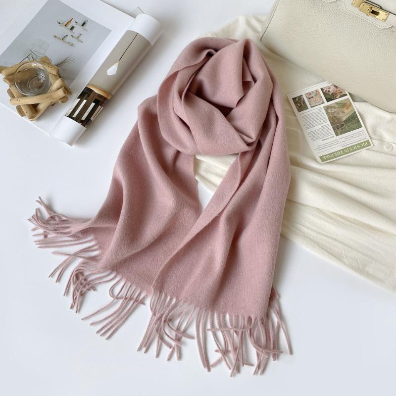 Women S Thick Warm Wool Scarf With Printed Logo For Winter Fashion