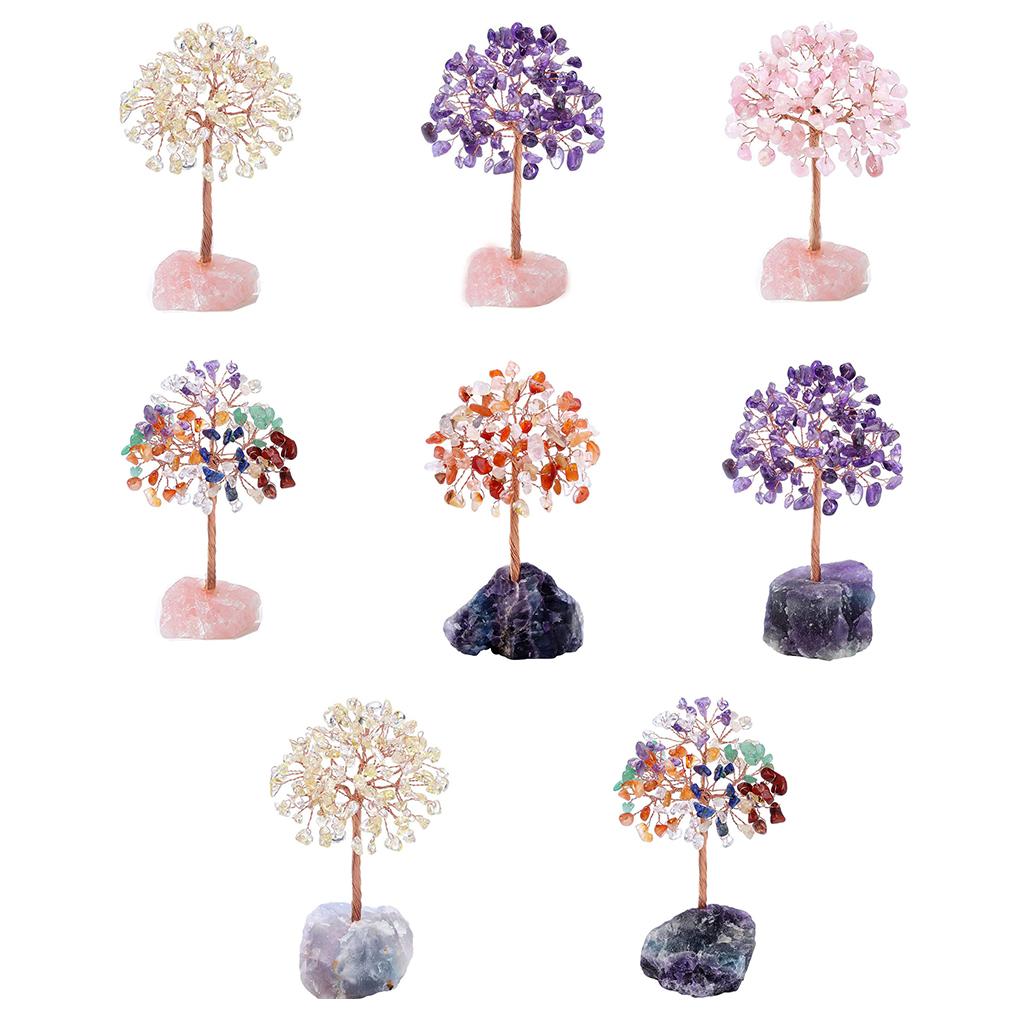 Crystal Stone Money Tree Home Decor With Copper Wire Base Imitation Appearance Crystal Stone Tree