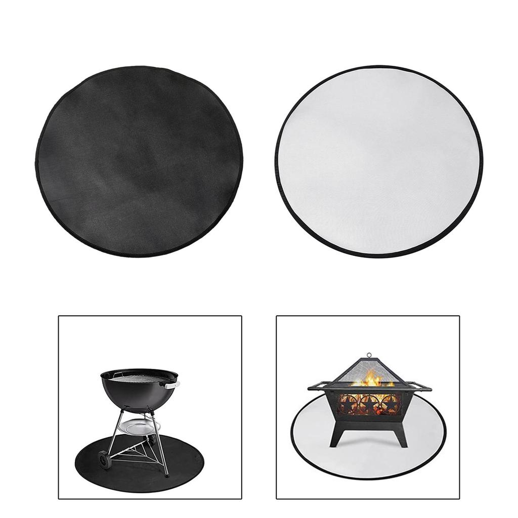 Fireplace Mat, BBQ Floor Protective Mat, Round Waterproof Non Slip Fireproof Pad