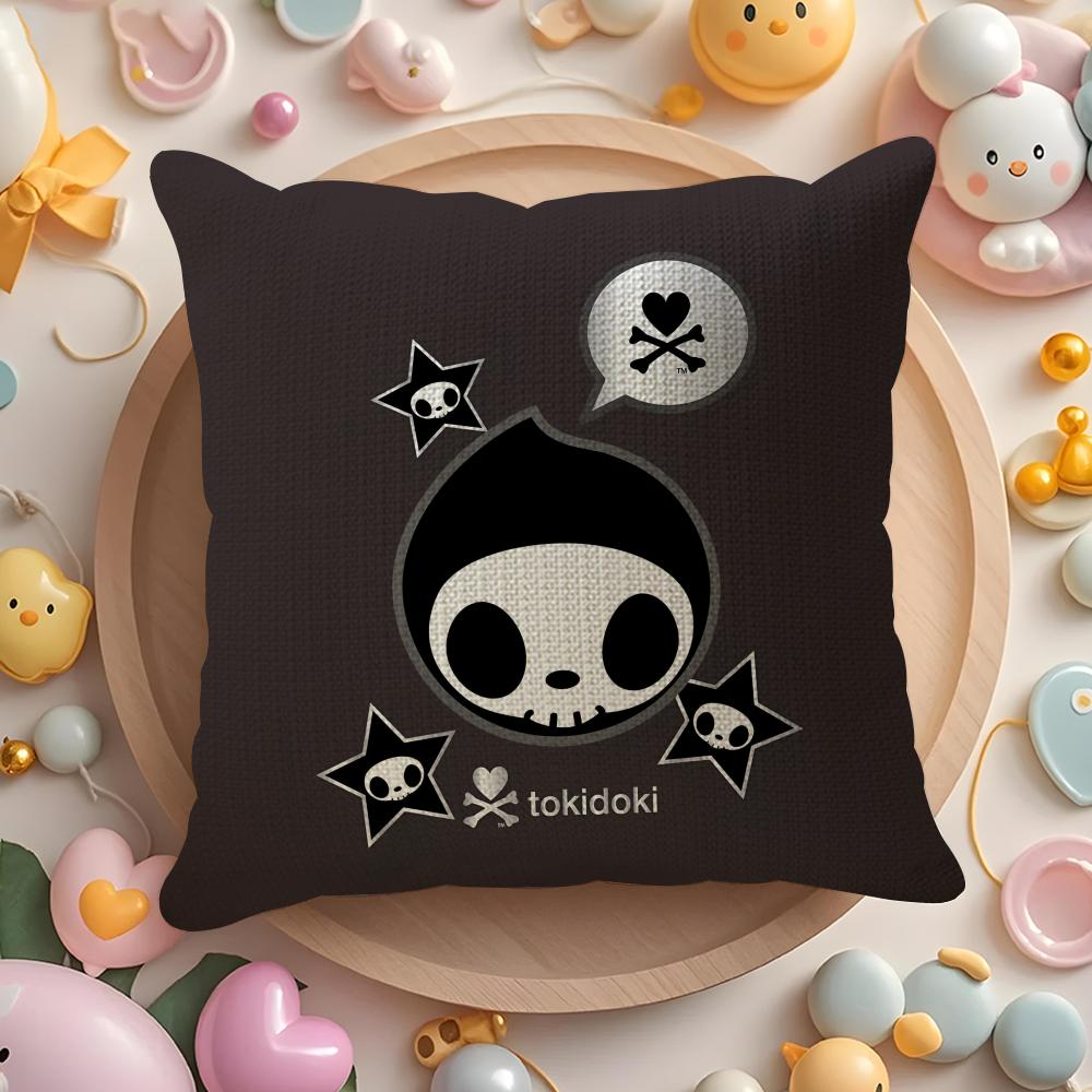 Japan Tokidoki Creative Cushion Cover Linen Organic Fabric Double-Sided Printing Breathable Pillow Case Sofa Home Decor Gift