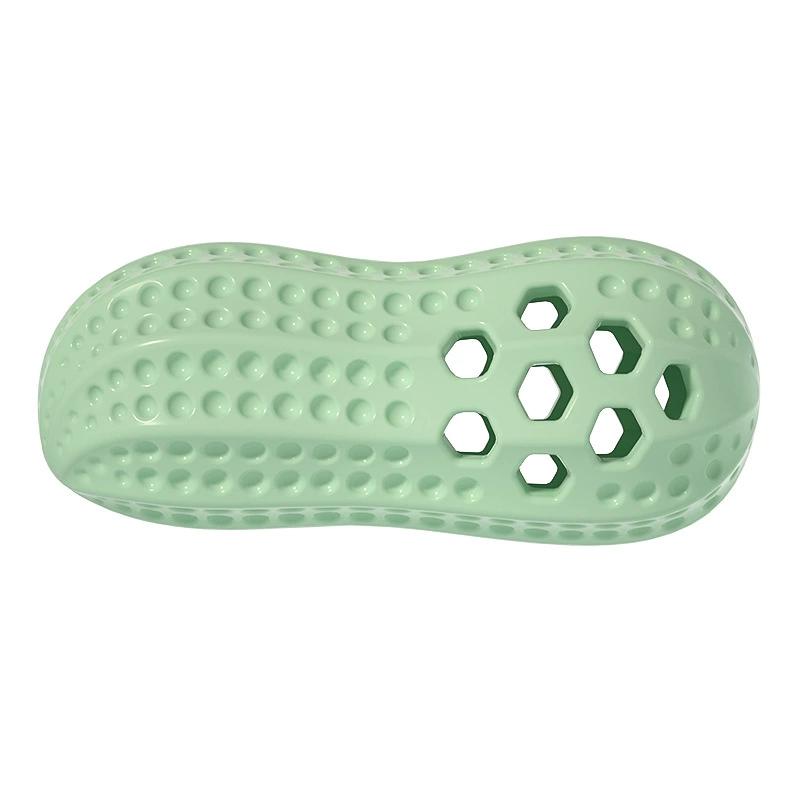 

Pet Toy Sound Making Peanut Shape TPR Dog Toy with Food Dispensing Feature Durable Chew Resistant Teeth Grinding Simulation Toy зелёный