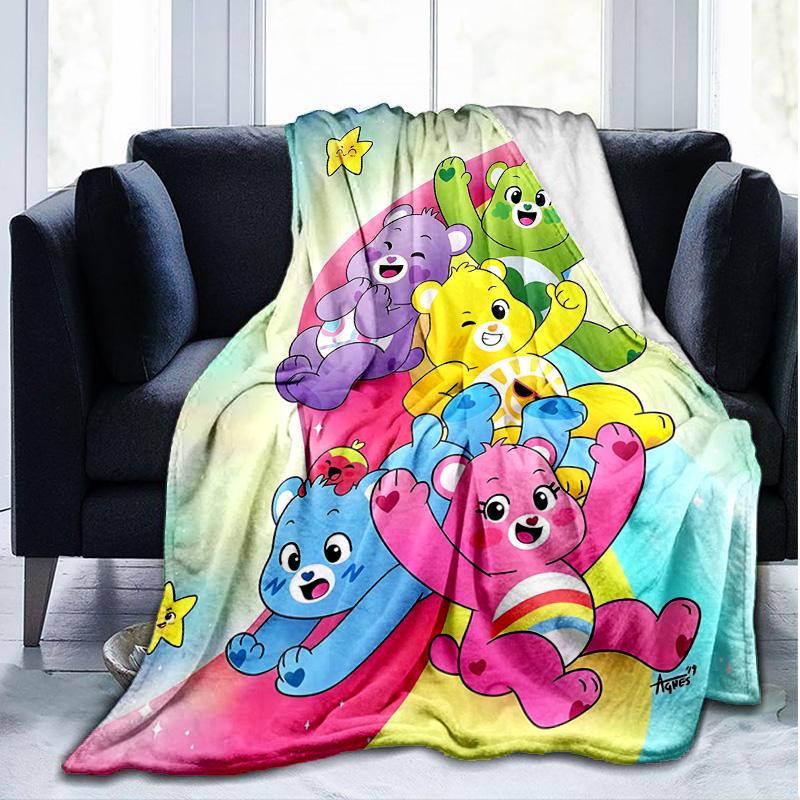 1PC Love Bears Flannel Blanket, Use for Birthday/Holiday Gift, Soft Blanket for Sofa/Bed/Camping/Office/Tourism Use,All Seasons