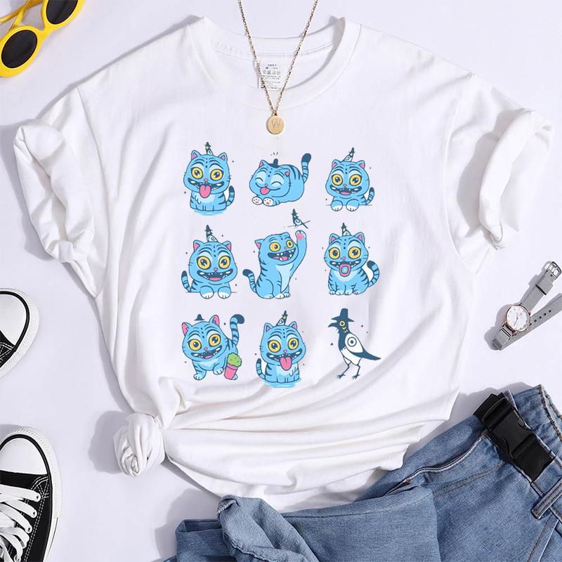 Hot K-Pop Demon Hunters Funny Summer T-Shirt Harajuku Saja Boys Derpy Tiger Print Fashion Short Sleeve Summer Casual T-Shirt Top