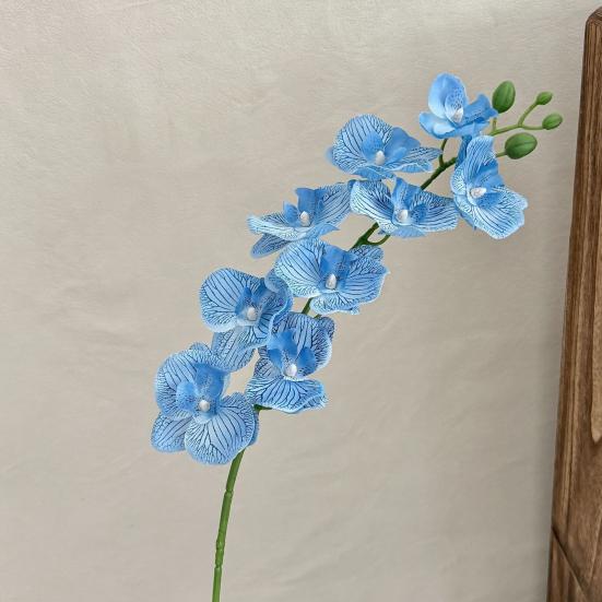 Yousheng 27.5 Inch Artificial Phalaenopsis Flower Branch 9 Full Blooms Fake Silk Orchids with Stem for Home Office Wedding