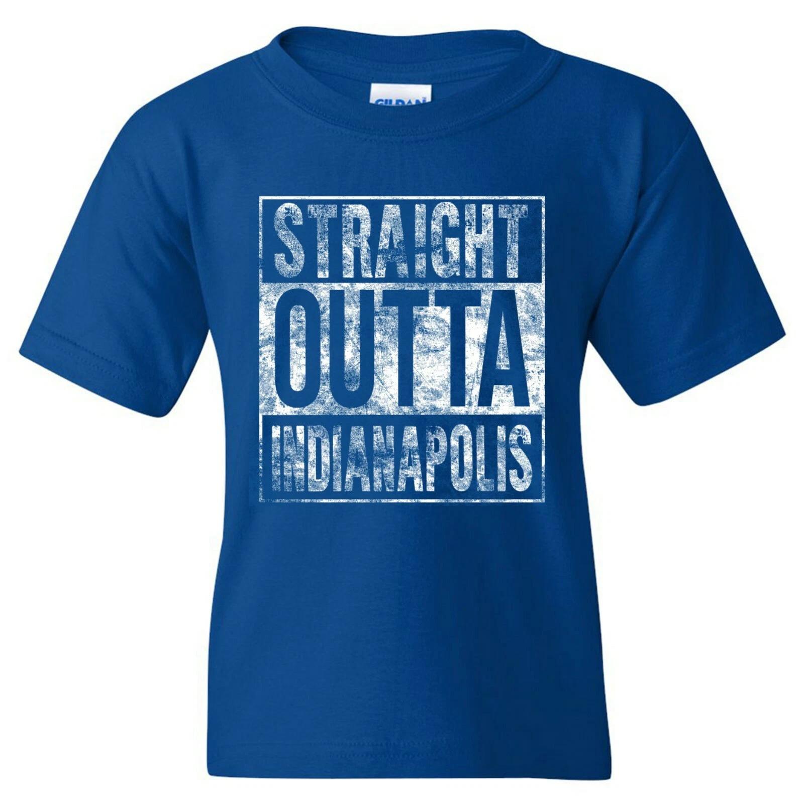 Straight Outta Indianapolis - Hometown Sports Football Youth T Shirt - Royal L