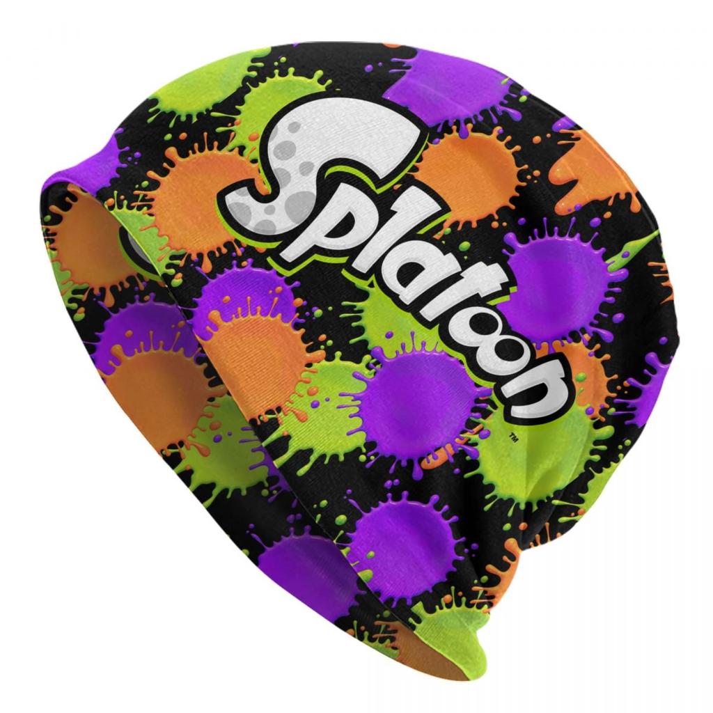 Splatoon Game Skullies Beanies Hat Colorful Graffiti Hip Hop Unisex Outdoor Caps Warm Dual-use Bonnet Knitted Hat