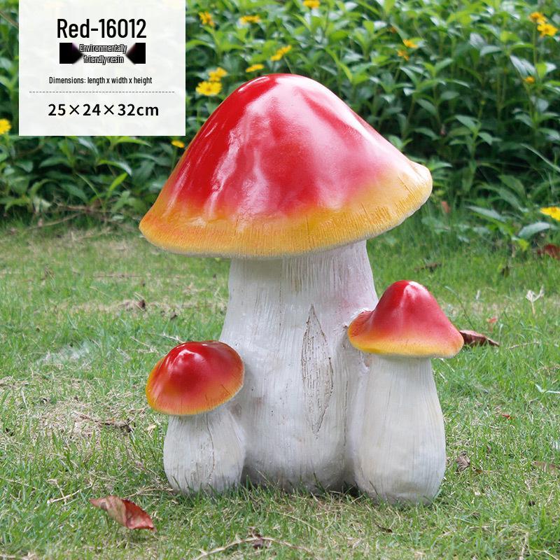 Resin Mushroom Ornaments for Outdoor Garden and Lawn Decor