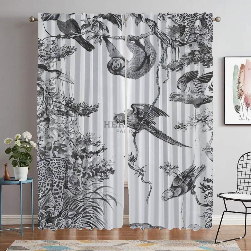 

Элегантные шторы для гостиной, противомоскитные шторы Hermess, 2 шт., тюль для спальни, занавеска для окна, перегородка W60xH90cmx2pcs-CL