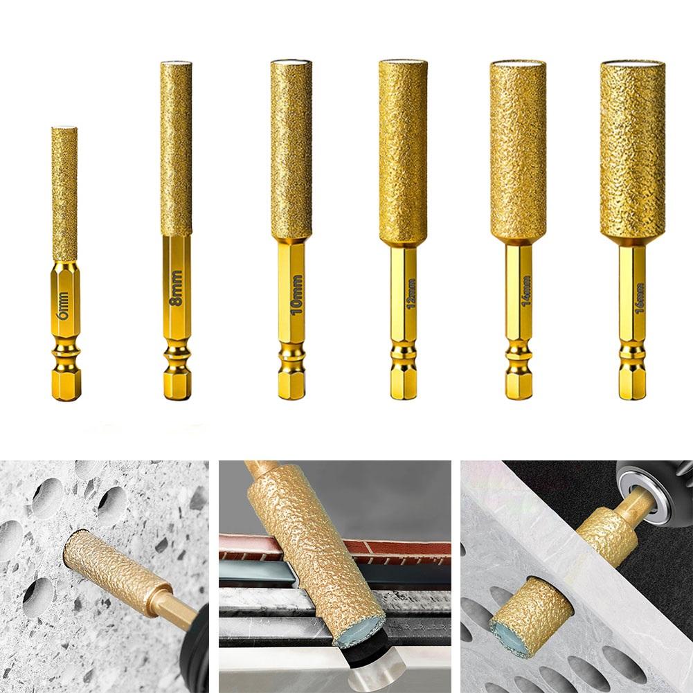 1pc Dry Drilling Thread Hexagonal Shank Core Drill Bits 6-16mm Brazed Dry Drilling Drill Bit For Tile Marble Granite Drilling