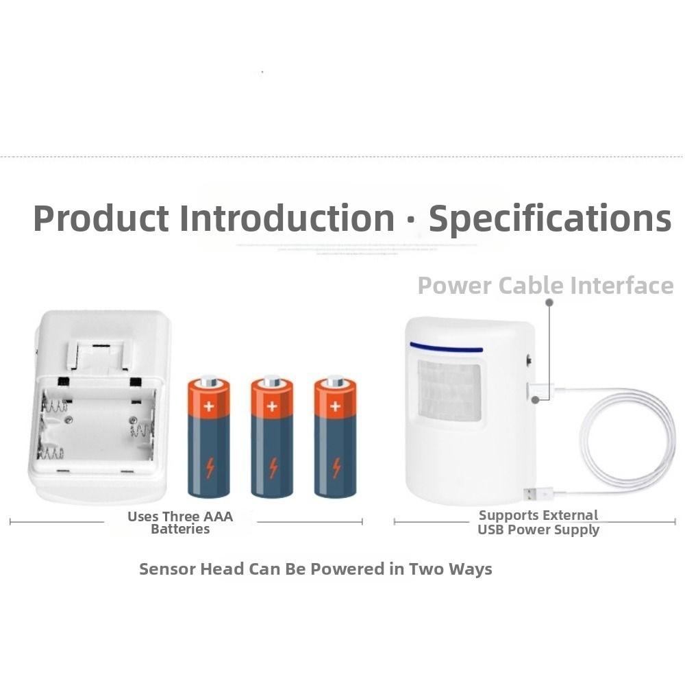 Long Transmission Range PIR Infrared Sensor Volume Adjustment Door Bell Alarm  Apartment
