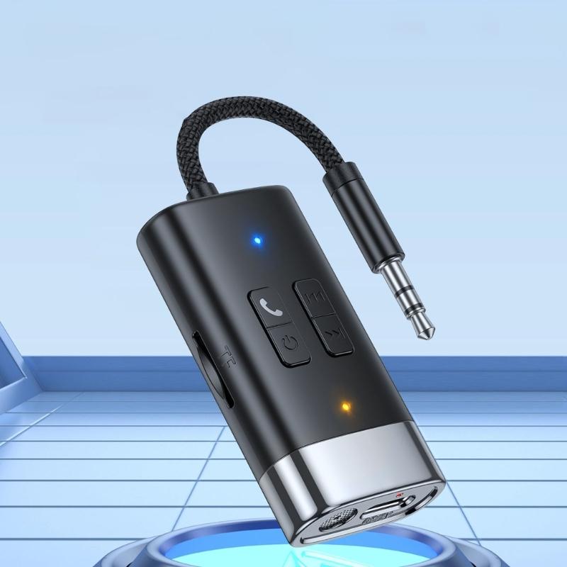 Small Double Function Bluetooth-compatible 5.4 Sound Transmitter Receiver with Clear Sound Long play time Portable Designs