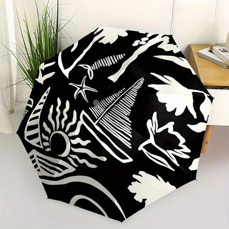 1pc Sailboat Sun Automatic Open/Close Umbrella with One Touch Button,, Windproof Design   Lightweight Portable Umbrella for Women & Men6109