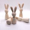 Unfinished Wooden Rabbit Wood Easter Blank Bunny Bunny Figurine Crafts DIY Mini Peg Dolls