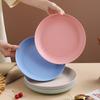 Wheat Straw Round Vegetable Plate Household Large Vegetable Plate Set Drop-Resistant Snack Plastic Plate Fruit Plate