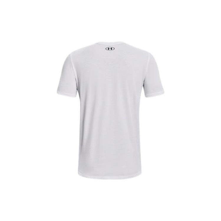 Under Armour Graffiti Letter Print Crew Neck Fitted Straight Cut Short Sleeve T-Shirt Men Tops White 1373745-100