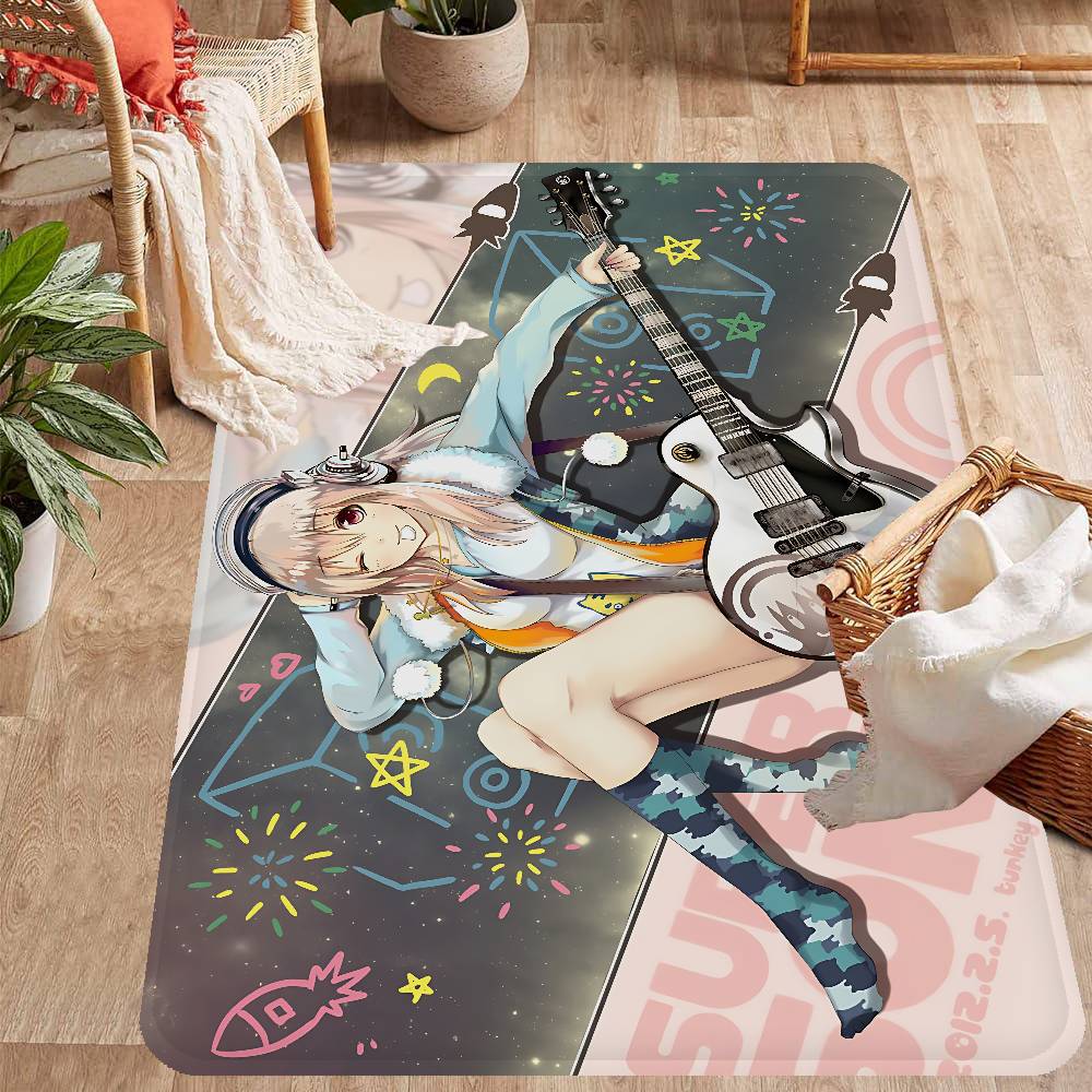 S-Super Sonico Hallway Carpet INS Style Soft Bedroom Floor House Laundry Room Mat Anti-skid Bedside Area Rugs