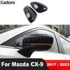 For Mazda CX9 CX-9 2017 2018      Carbon Rearview Mirror Cover Trim Side Mirrors Covers Cap Car Accessories