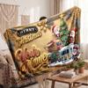Couverture en Flanelle Personnalisée avec Nom Imprimé de Noël Confort Chaud Jeté de Lit Décoration de Maison Cadeau de Fête