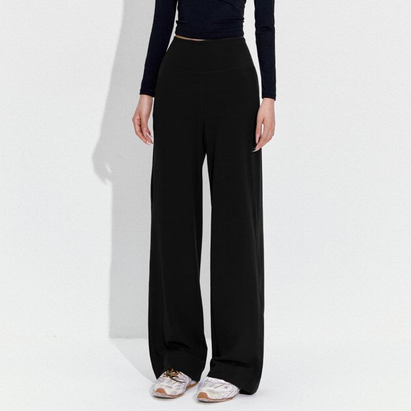 

High-Waisted Tummy-Control Wide-Leg Yoga Pants - Loose Fit Running & Fitness Outerwear for Women Extra Large