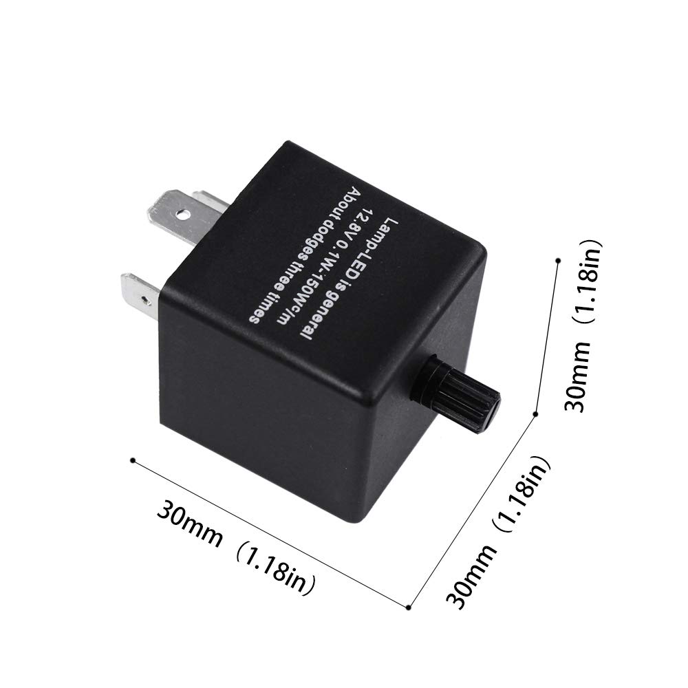 YUNPICAR General Purpose CF14 3-Pin IC Turn Signal Relay, LED Flashing Speed Adjustment, Hifra Prevention