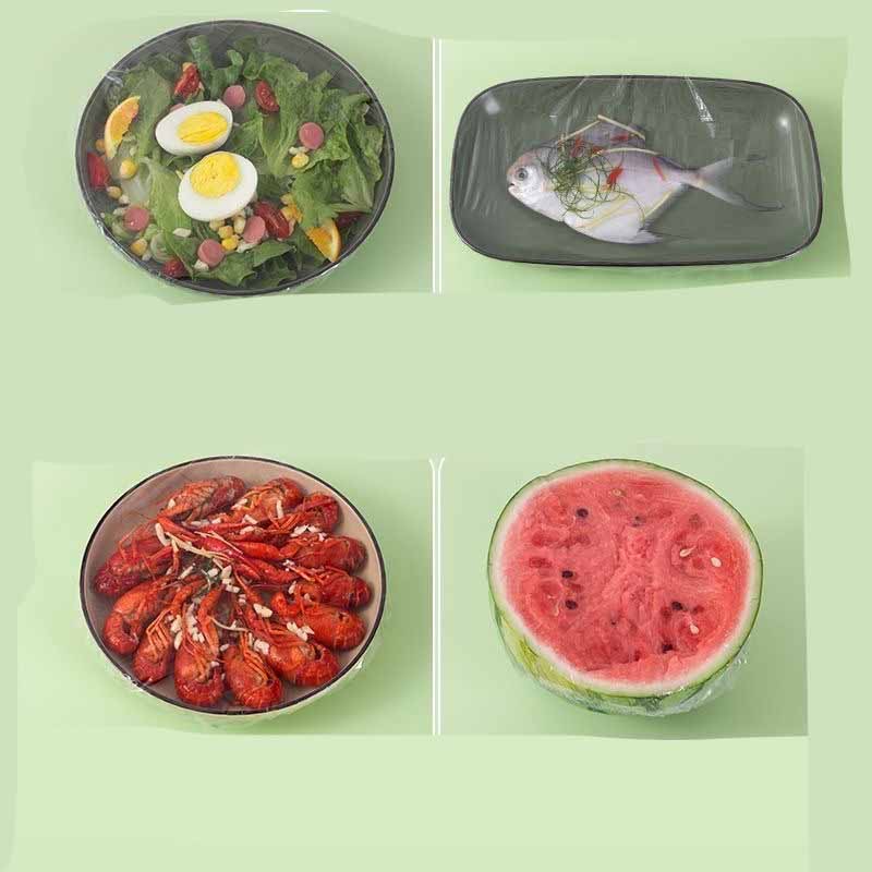 2packs Thickened Food Grade PE Disposable Plastic Wrap Elastic Dust Cover Shower Cap Universal