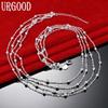 925 Sterling Silver Jewelry Fashion Multi-Chain Necklace
