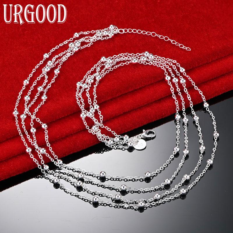 925 Sterling Silver Jewelry Fashion Multi-Chain Necklace