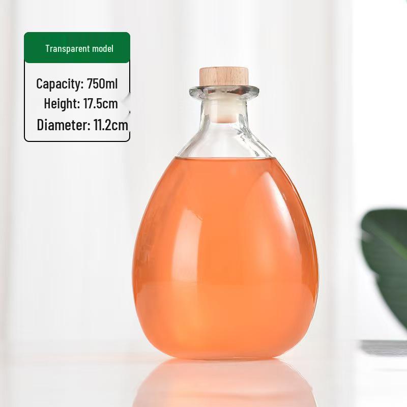 Premium Homemade Fruit Wine Bottles: Sealed, Leak-Proof, Frosted Glass with Large Belly Design