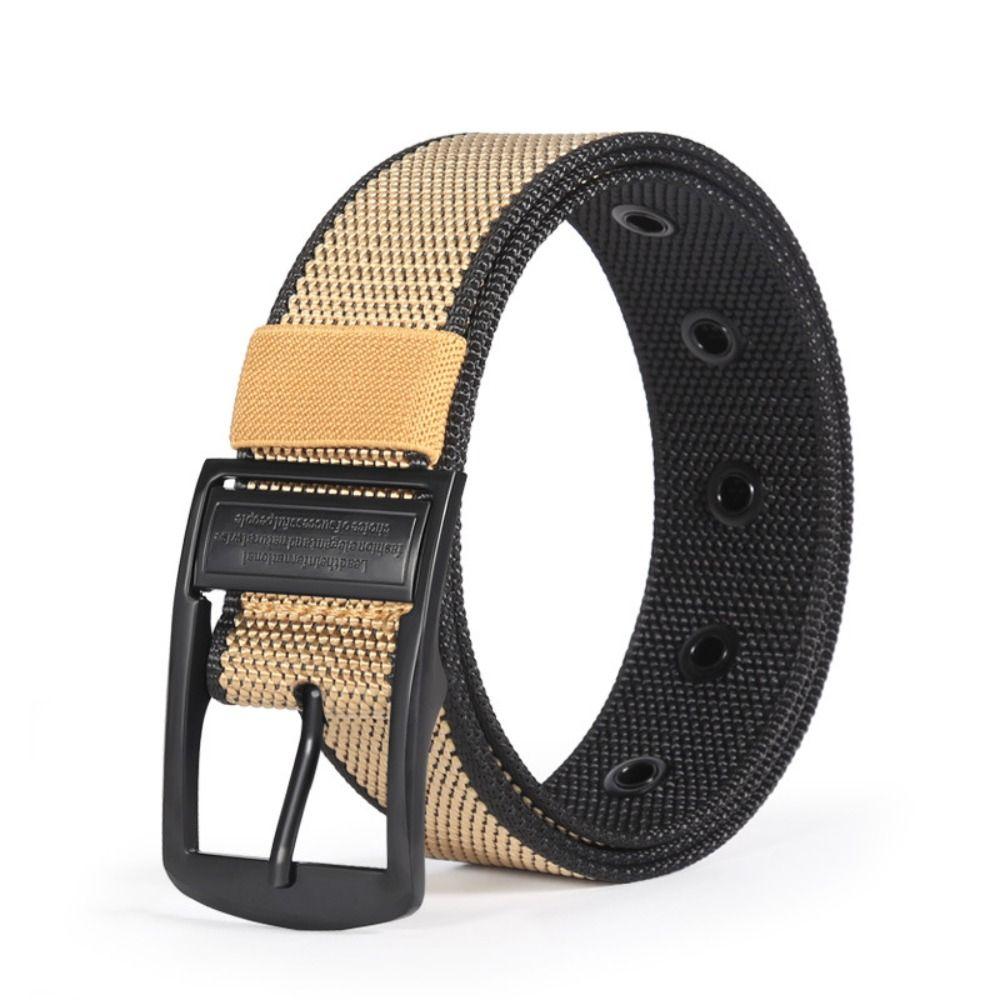 Unisex Woven Waist Belt Alloy Pin-Buckle Imitation Nylon Weave Belt Casual Waist Belt For Men