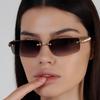 Rimless Metal Sunglasses for Women Men Vintage Luxury Brand Designer Outdoor Travel Popular Sun Glasses UV400